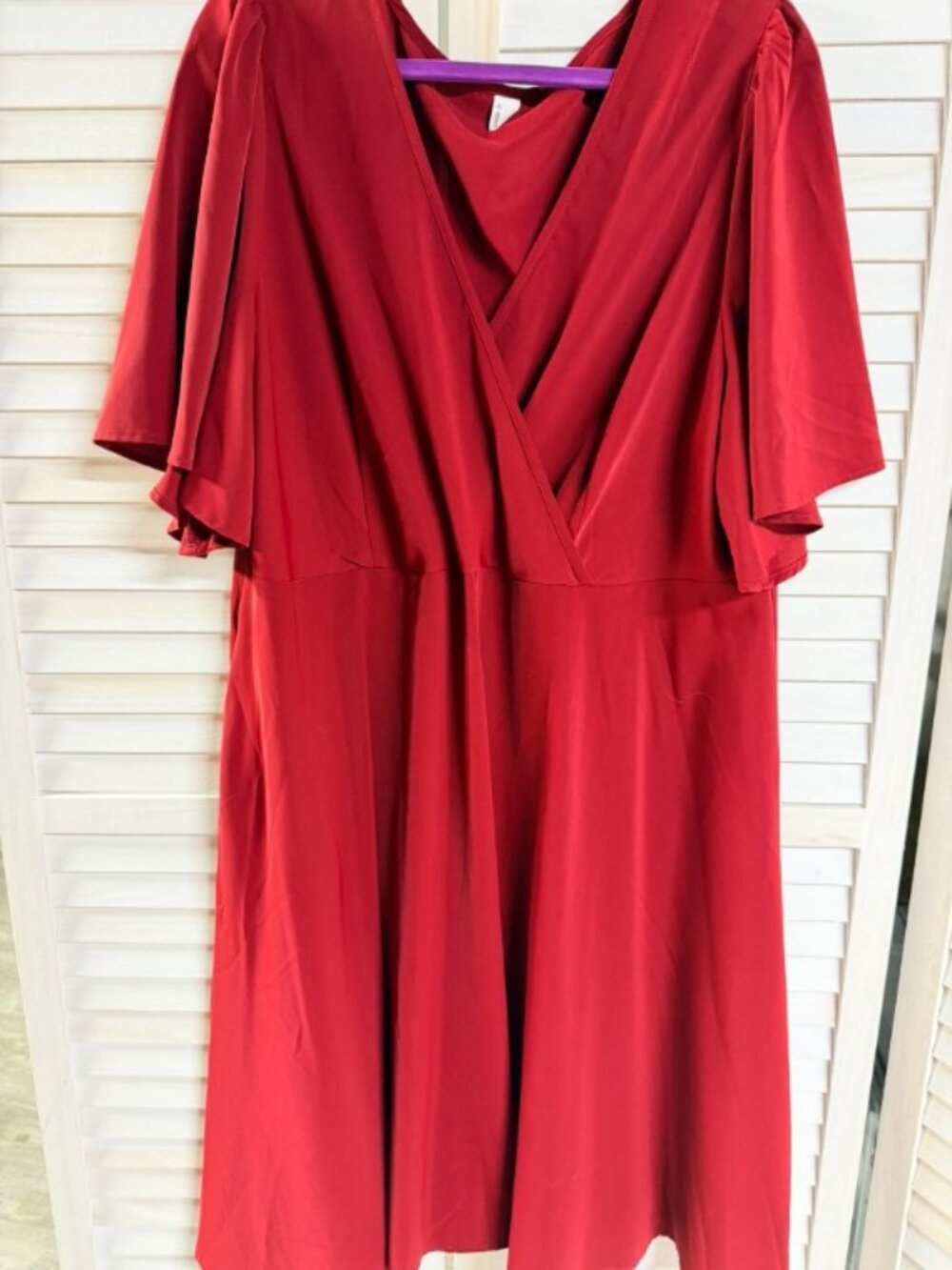 Burgundy A-line midi dress